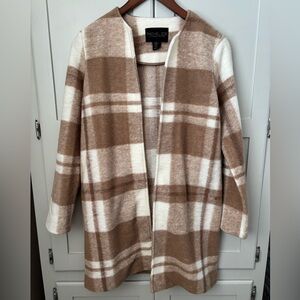 Rachel Zoe Plaid Cardigan - Brown and Cream
